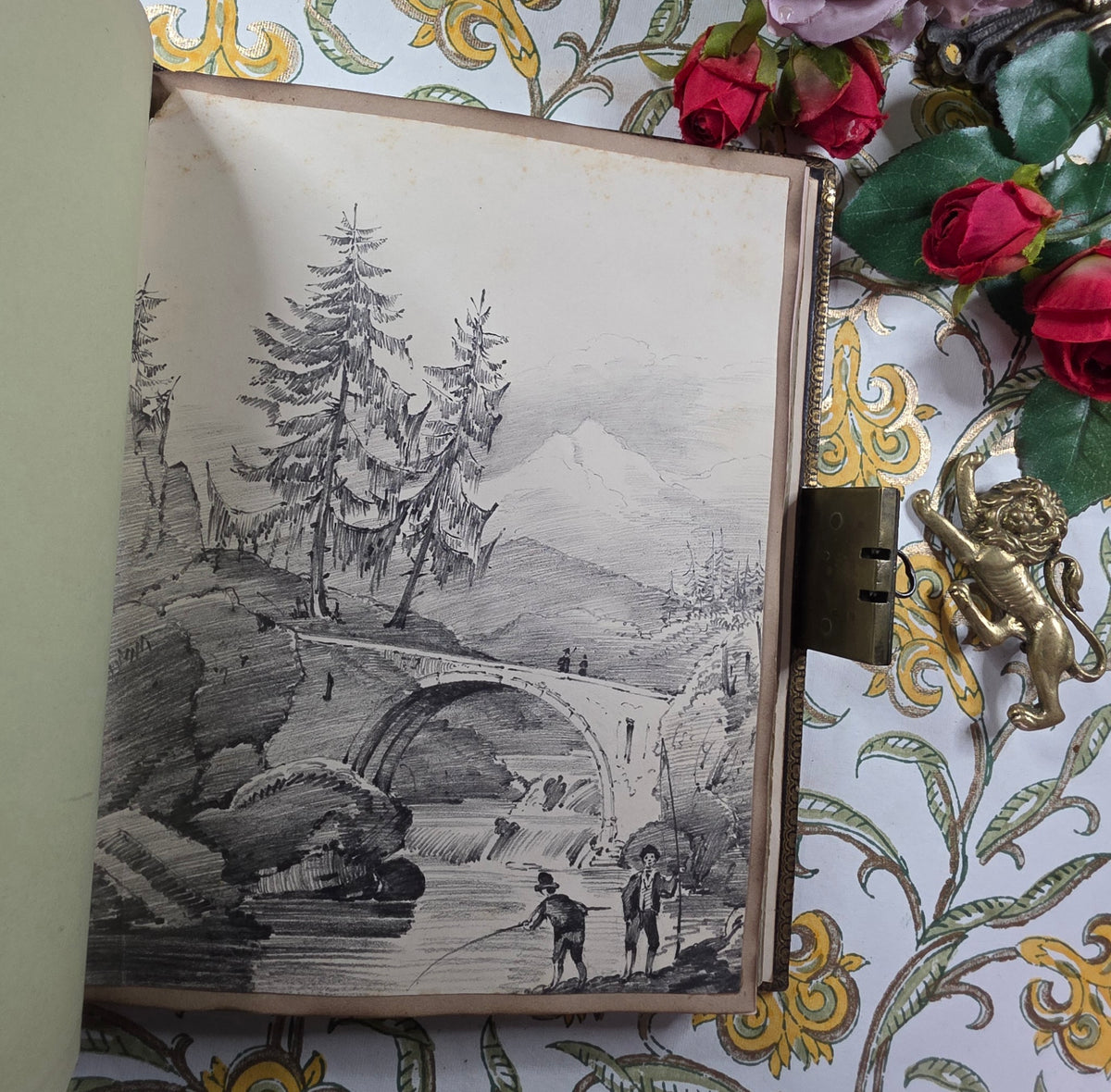 1828 Late Georgian Locked Book - Working Lock and Key