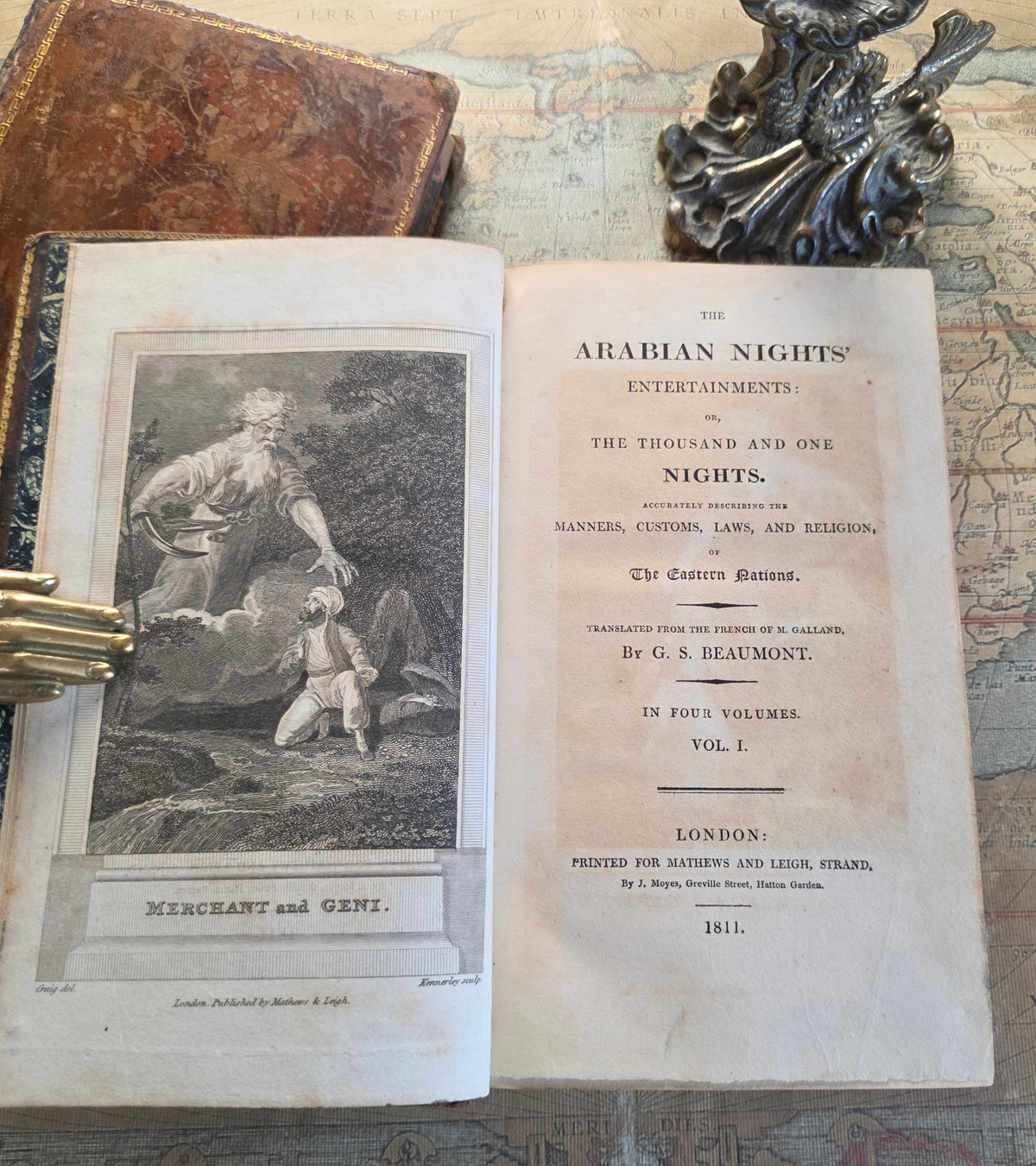 1811 The Arabian Nights' Entertainments : Illustrated Antique Vols I and II of IV