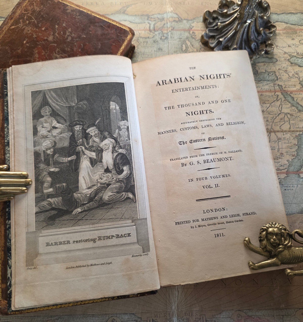 1811 The Arabian Nights' Entertainments : Illustrated Antique Vols I and II of IV