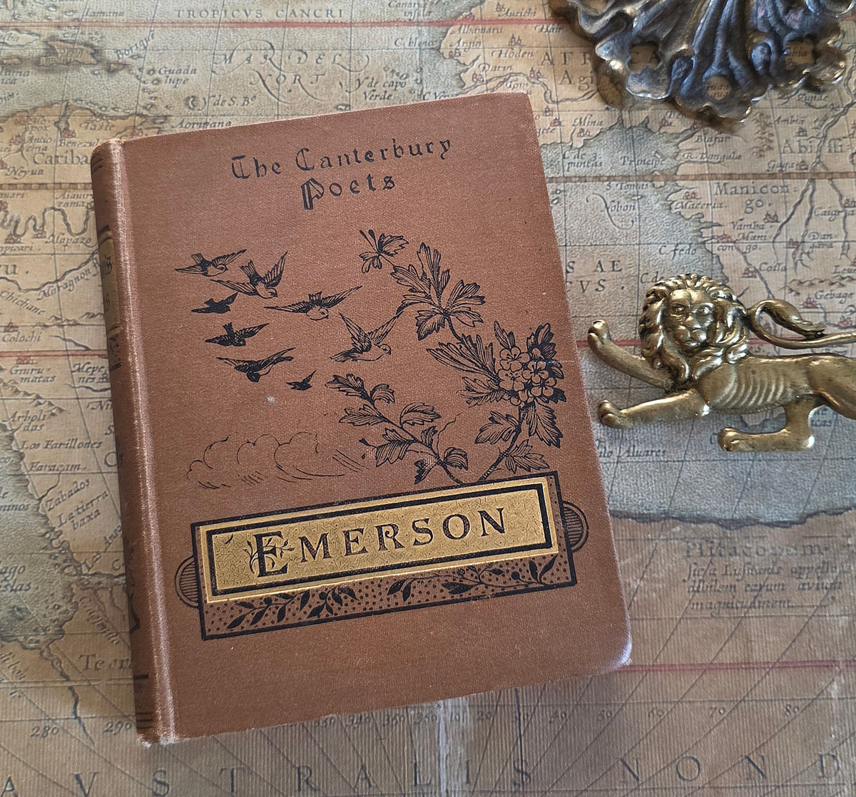 1888 The Poems of Ralph Waldo Emerson  - Antique Pocket-Sized Book