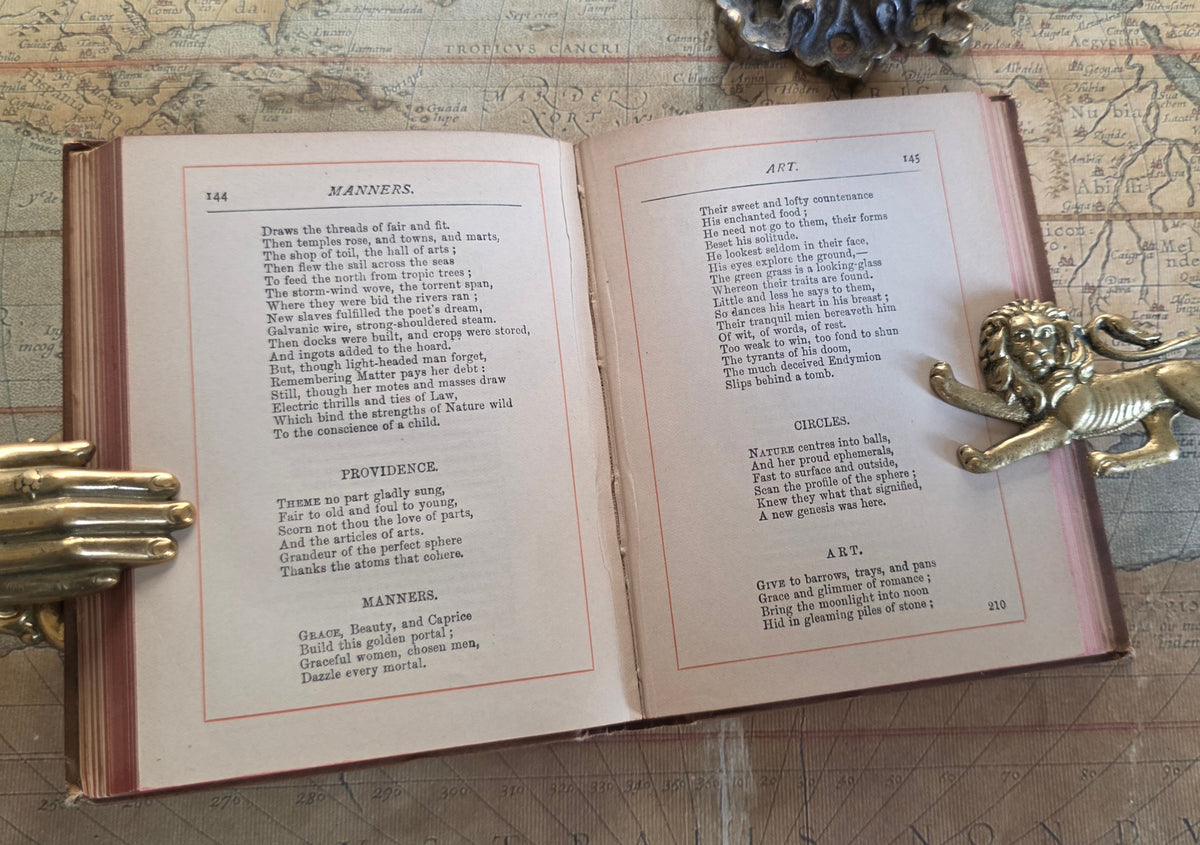 1888 The Poems of Ralph Waldo Emerson  - Antique Pocket-Sized Book