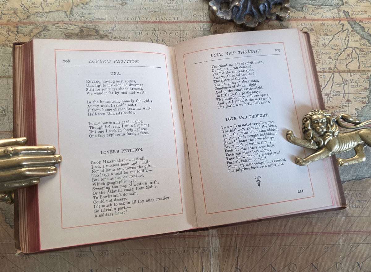 1888 The Poems of Ralph Waldo Emerson  - Antique Pocket-Sized Book