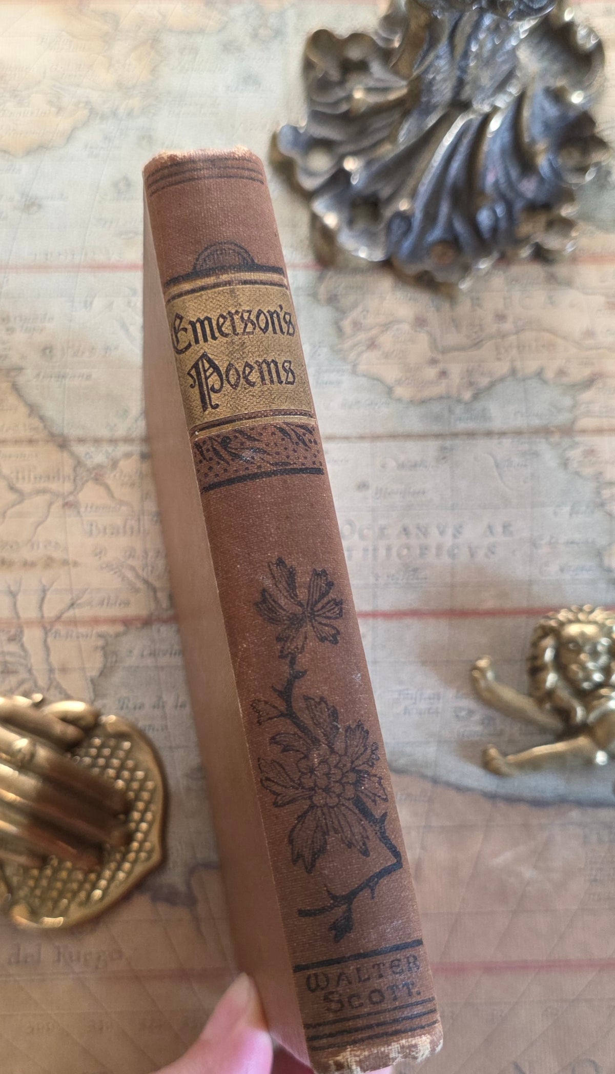 1888 The Poems of Ralph Waldo Emerson  - Antique Pocket-Sized Book