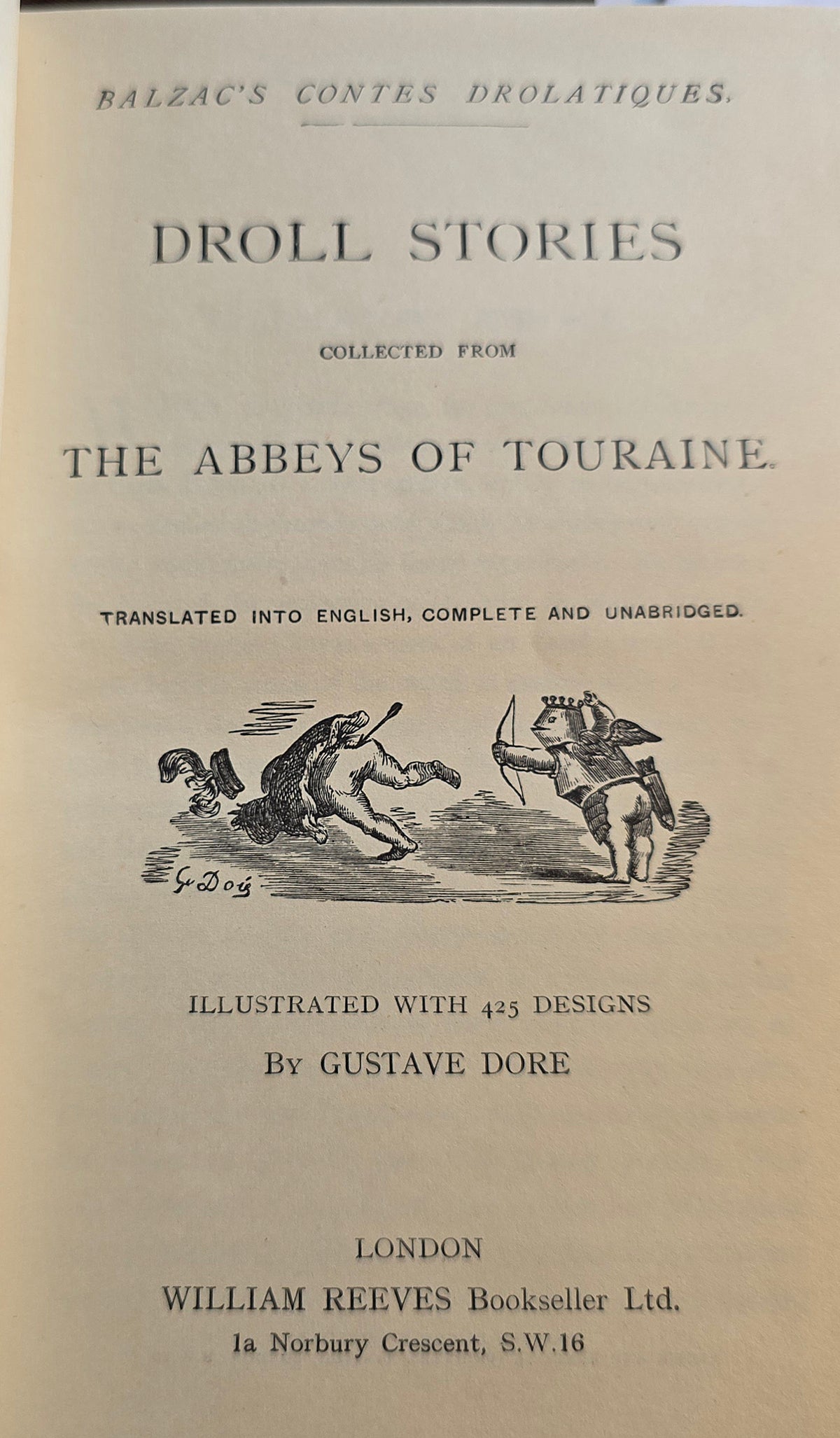 Balzac's Droll Stories Collected From the Abbeys of Touraine- 1950s Reprint of 1874 Edition