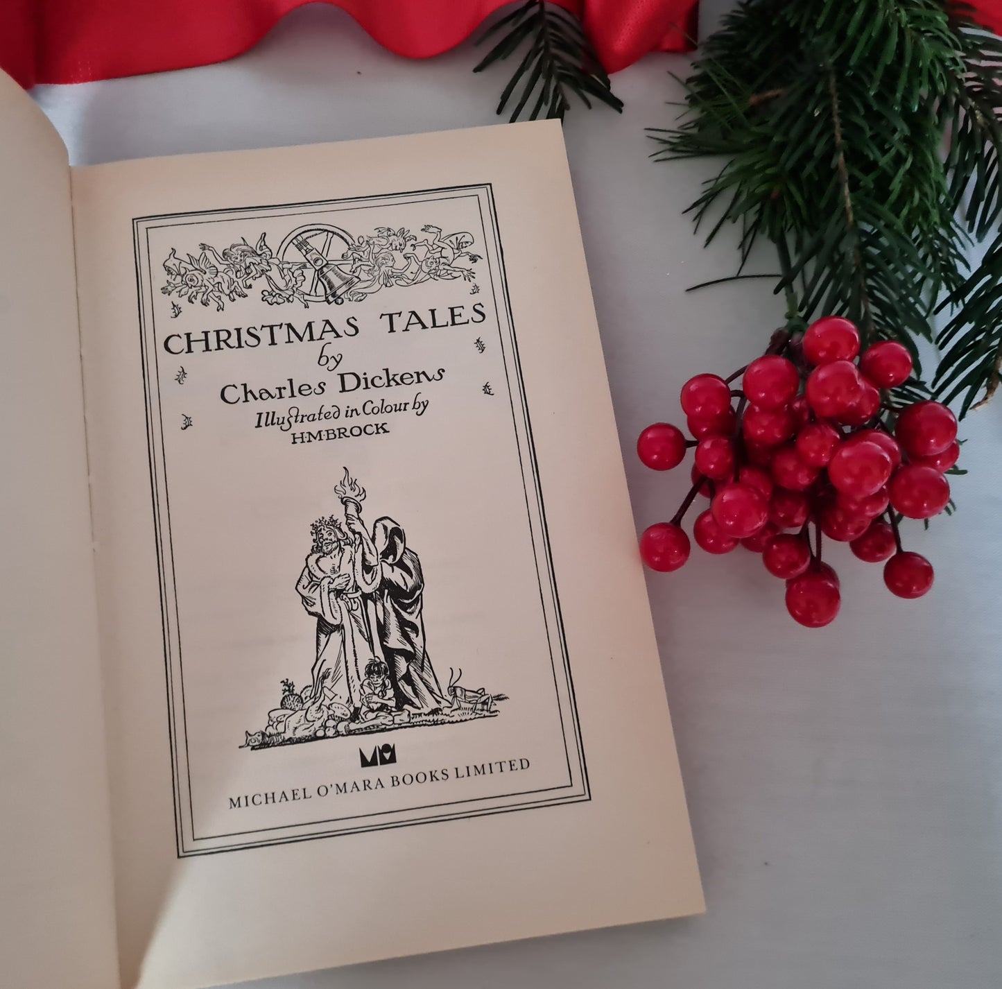 1988 Christmas Tales by Charles Dickens / Michael O'Mara Books, London / Wonderful Facsimile of Earlier Edition / Illustrations by HM Brock