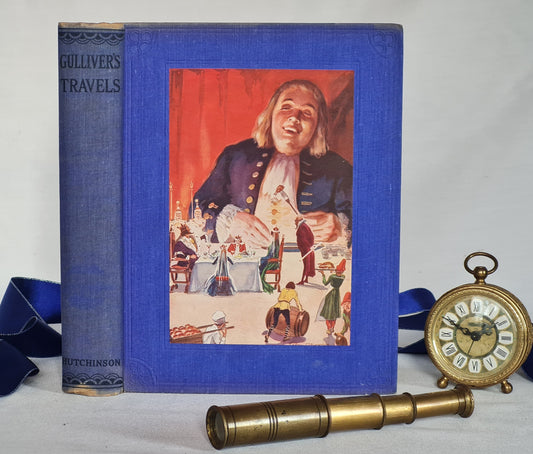 1930s Gulliver's Travels by Jonathan Swift / Hutchinson & Co., London / Decorative Boards / Colour Illustrations, Maps / Antique Book