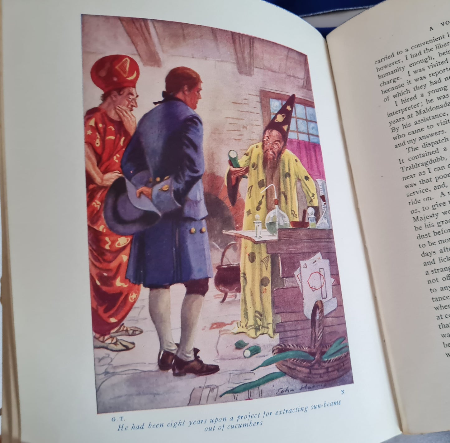 1930s Gulliver's Travels by Jonathan Swift / Hutchinson & Co., London / Decorative Boards / Colour Illustrations, Maps / Antique Book