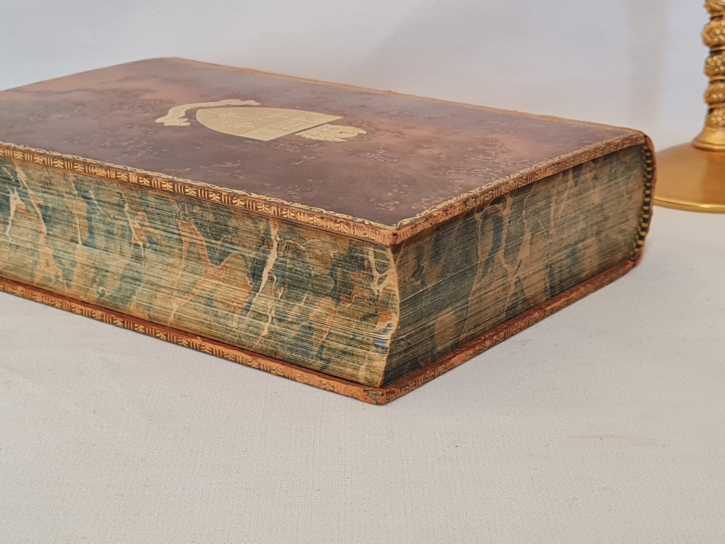 1927 The Romance of Modern Invention / Beautifully Bound in Full Leather / Marbled Page Edges and Endpapers / Illustrated / Good Condition