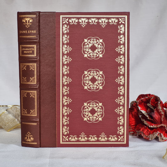 Jane Eyre by Charlotte Bronte / Extremely Rare Limited Edition / Quarter Dark Red Leather Bound / 22ct Gold Accent Decoration / Illustrated