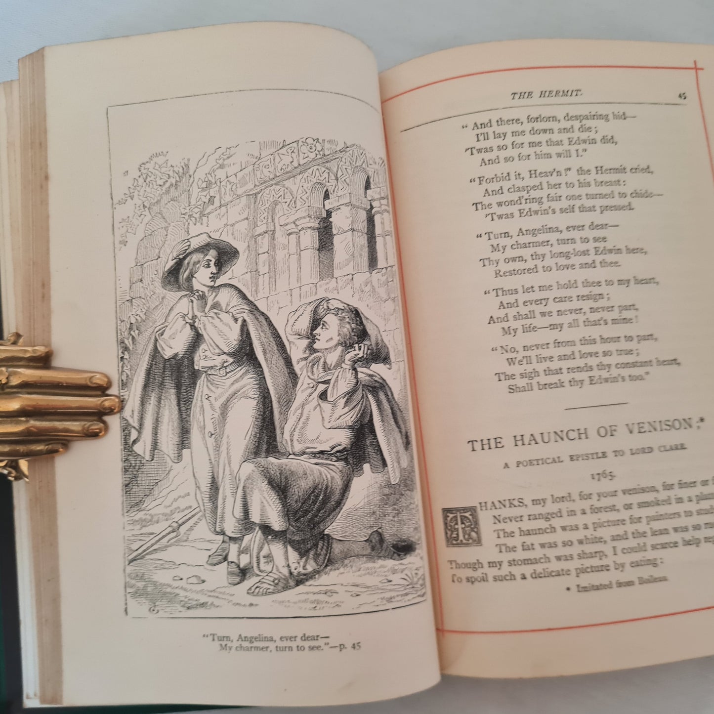 1887 The Poems and Plays of Oliver Goldsmith / Warne & Co. London / Lansdowne Poets / Beautifully Bound / In Good Condition / Illustrated