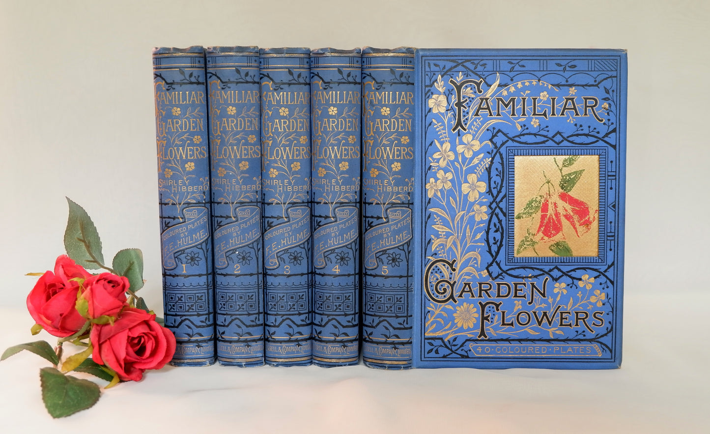 RESERVED RESERVED 1890 Familiar Garden Flowers in Five Volumes by Edward Hulme / Cassell, Petter, Galpin & Co. / Very Good Condition / Beautifully Illustrated