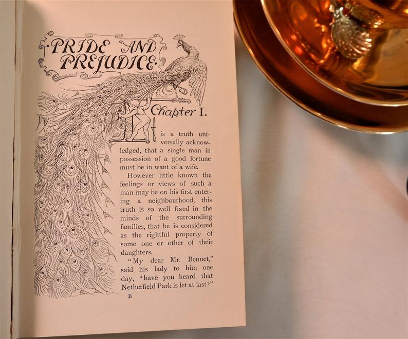 1895, Pride and Prejudice by Jane Austen / The Peacock Edition / George Allen, London / In Good Condition / Illustrated by Hugh Thomson